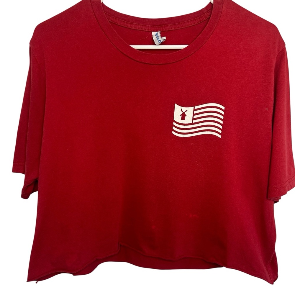 Dutch Bros LARGE+XL VINTAGE Red Cropped Flag Dutch State Of Mind DB 1992